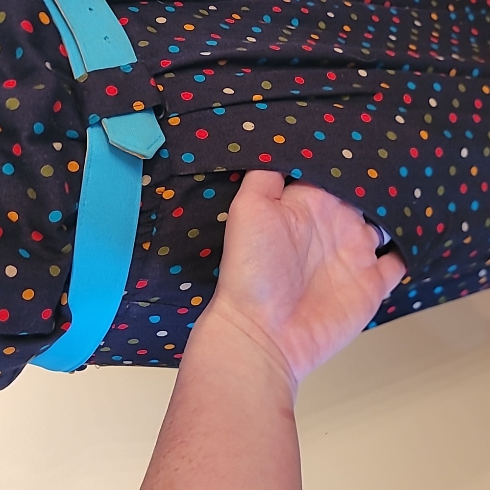 Vintage Polka Dot Button-Up Midi Dress And Matching Belt - Picture 8 of 8